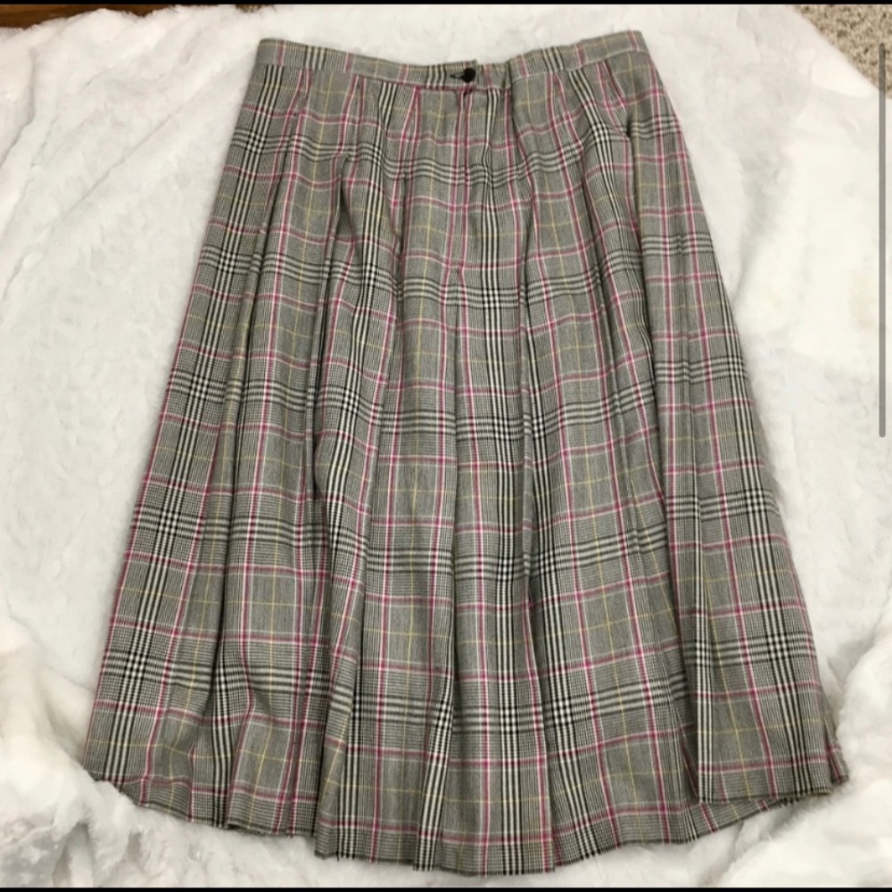 Pendleton A-Line Plaid Maxi Skirt Pleated